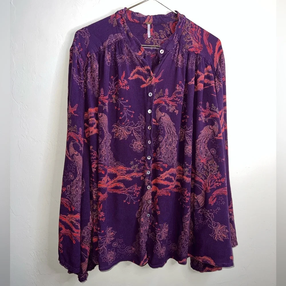 Free People Purple and Red Blouse‎